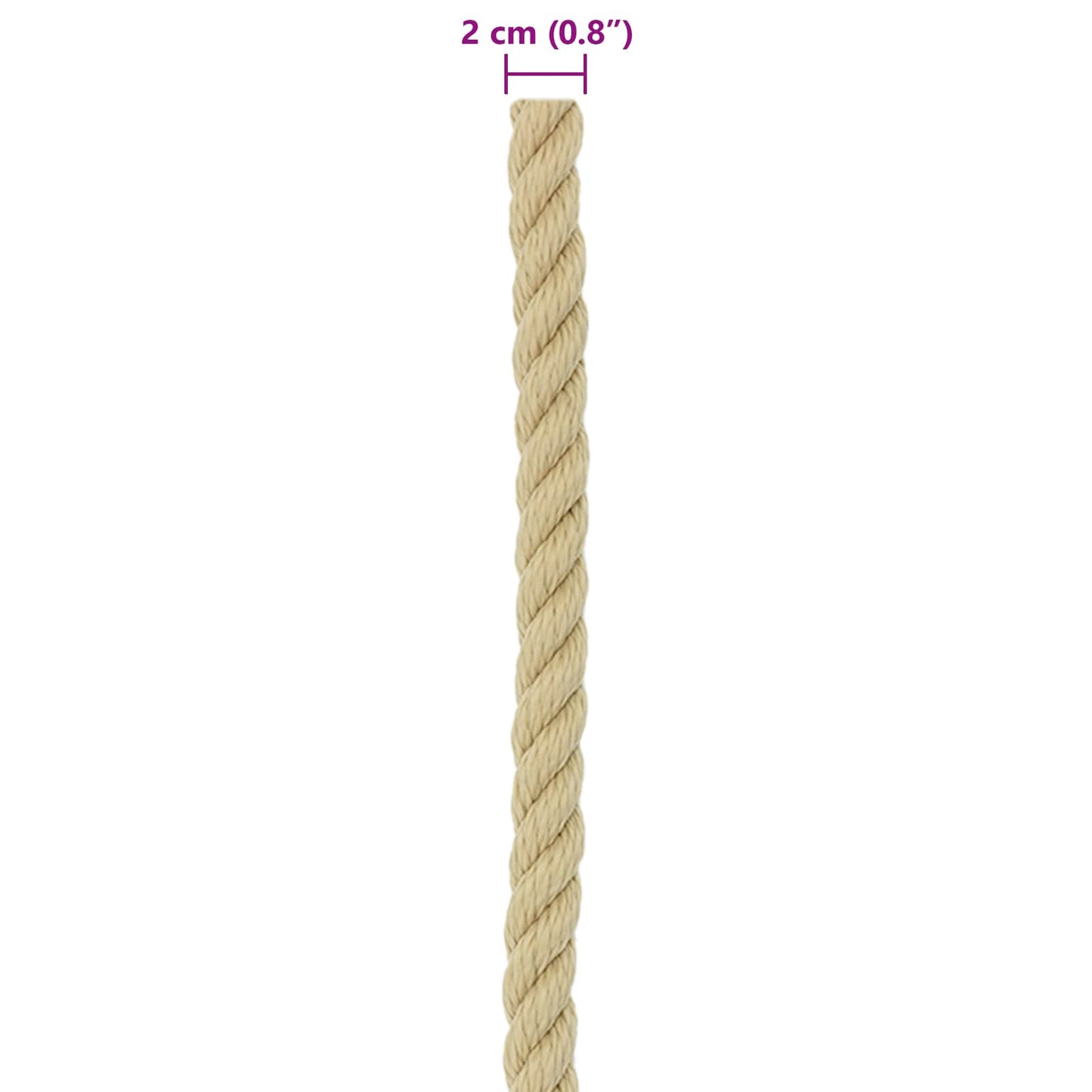 Csónak Kötél 25 m 2 Természetes PP