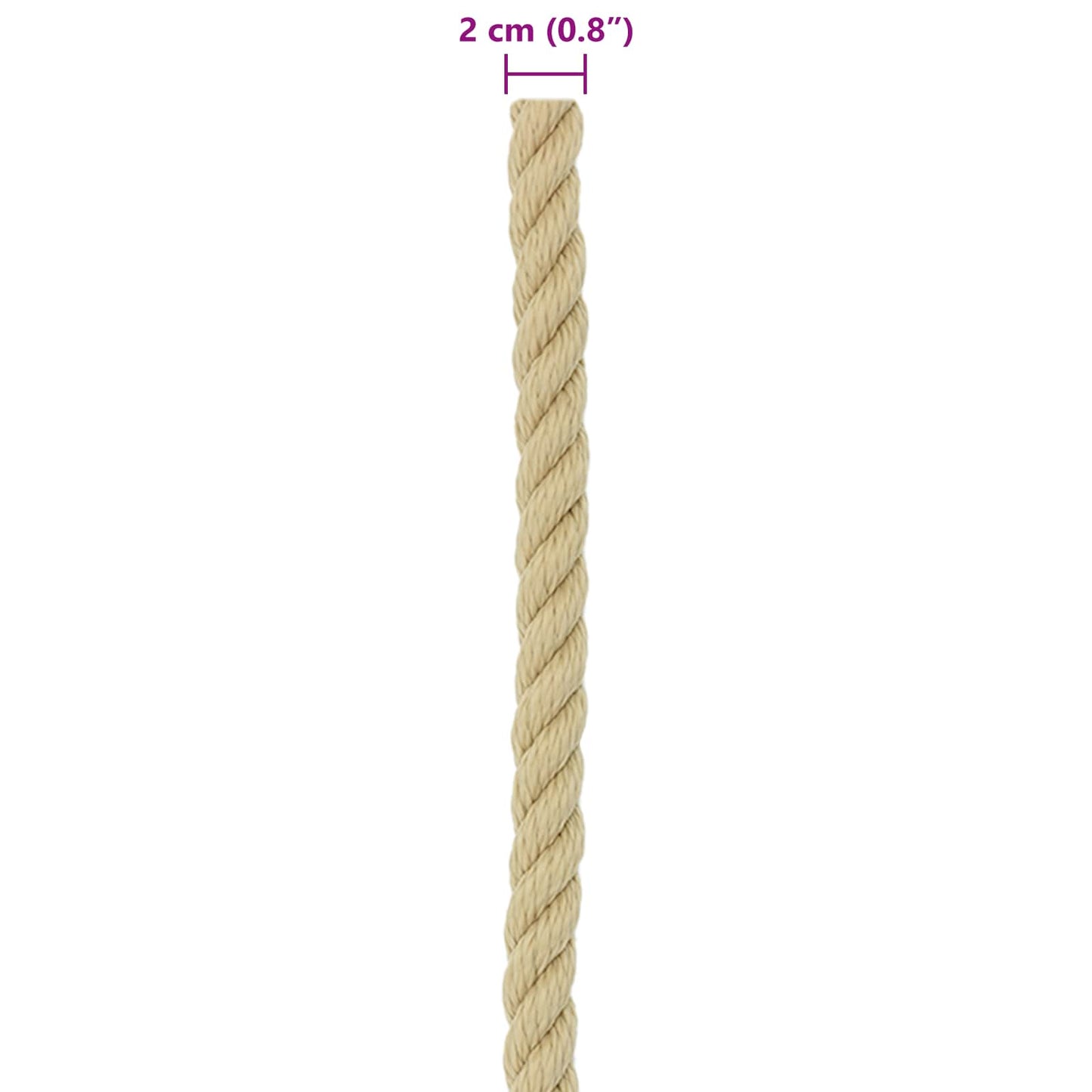 Csónak Kötél 50 m 2 Természetes PP