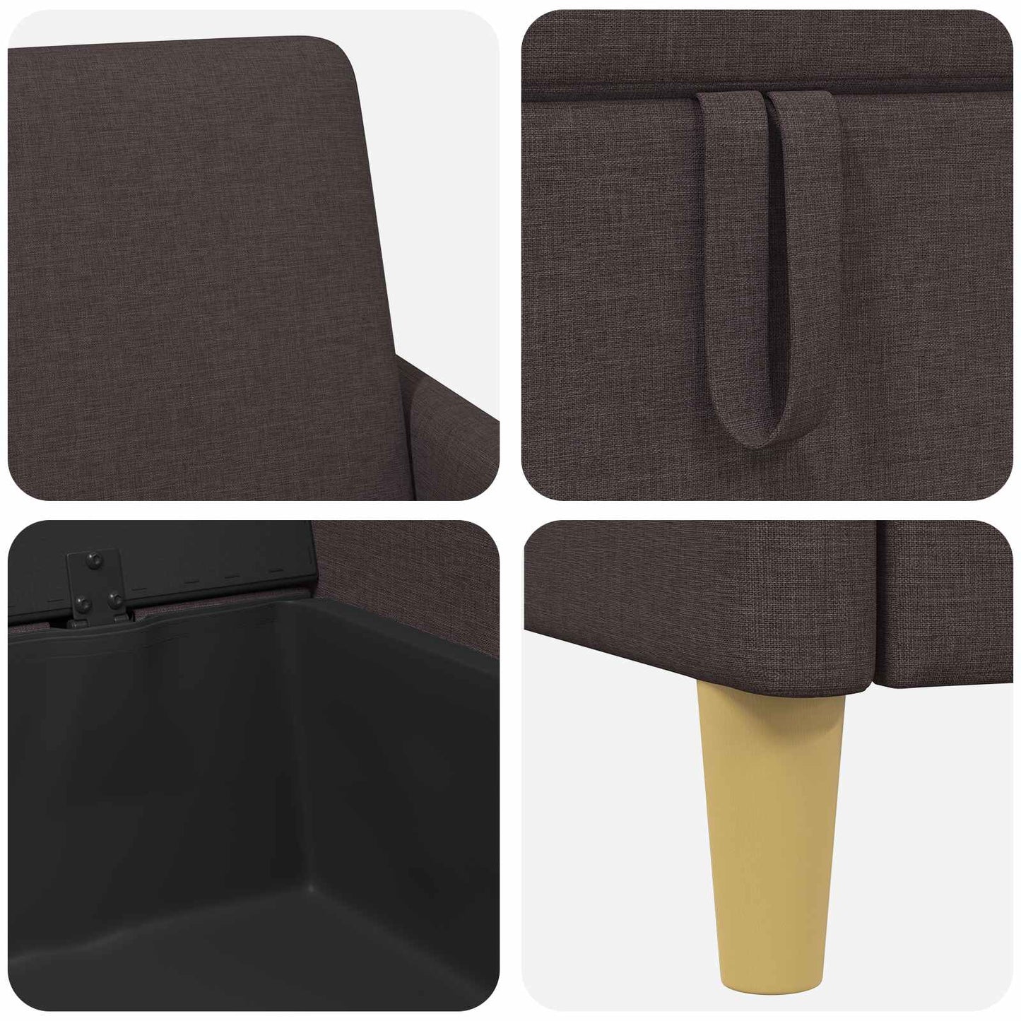 Tárolós Kanapé Sötét Barna 72 x 78 x 87 cm Poliészter