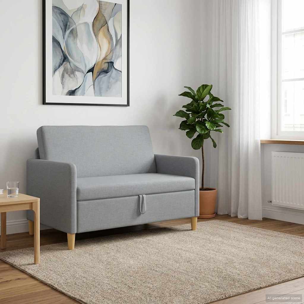 Tárolós Kanapé Világosszürke 122 x 78 x 87 cm Poliészter
