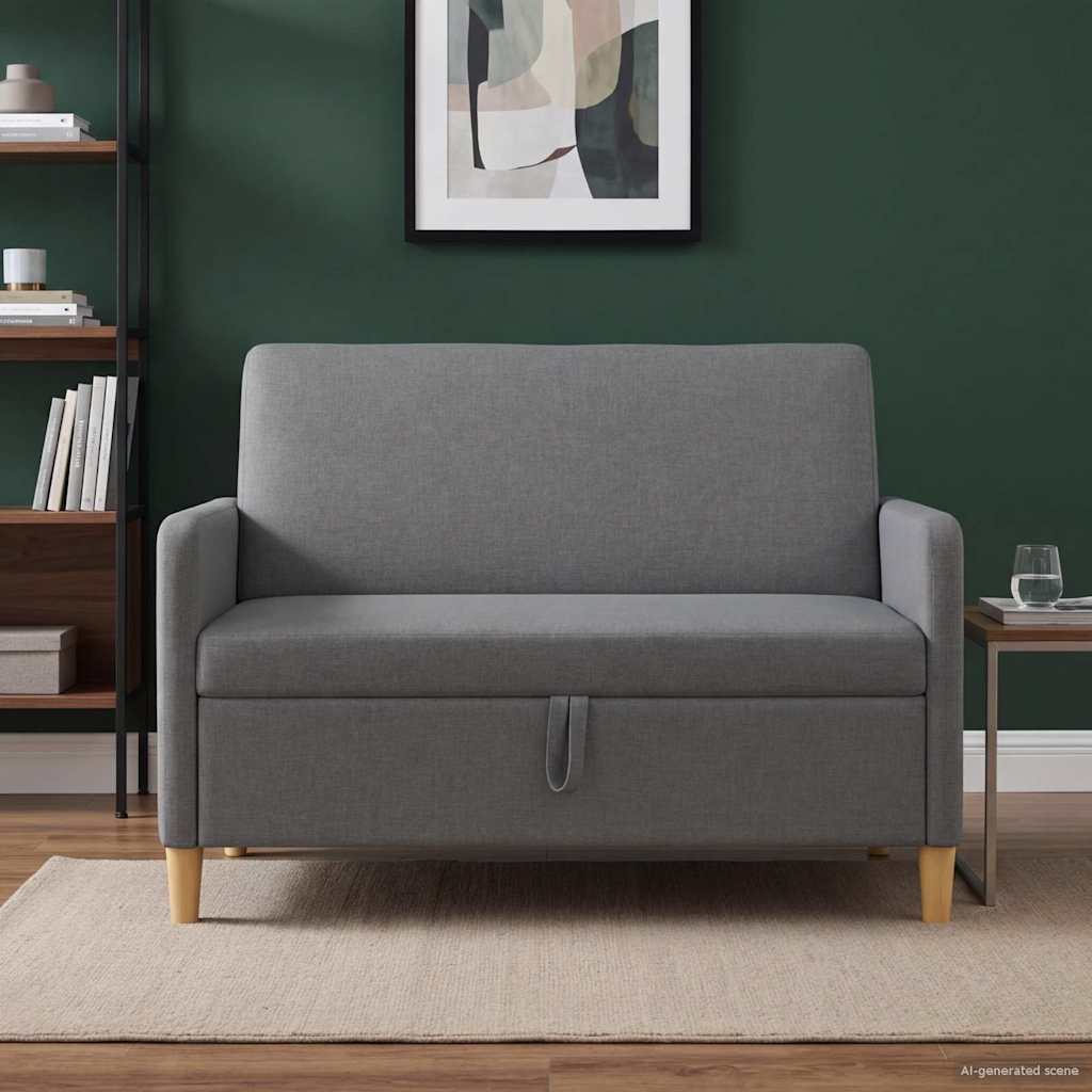 Tárolós Kanapé Sötétszürke 122 x 78 x 87 cm Poliészter