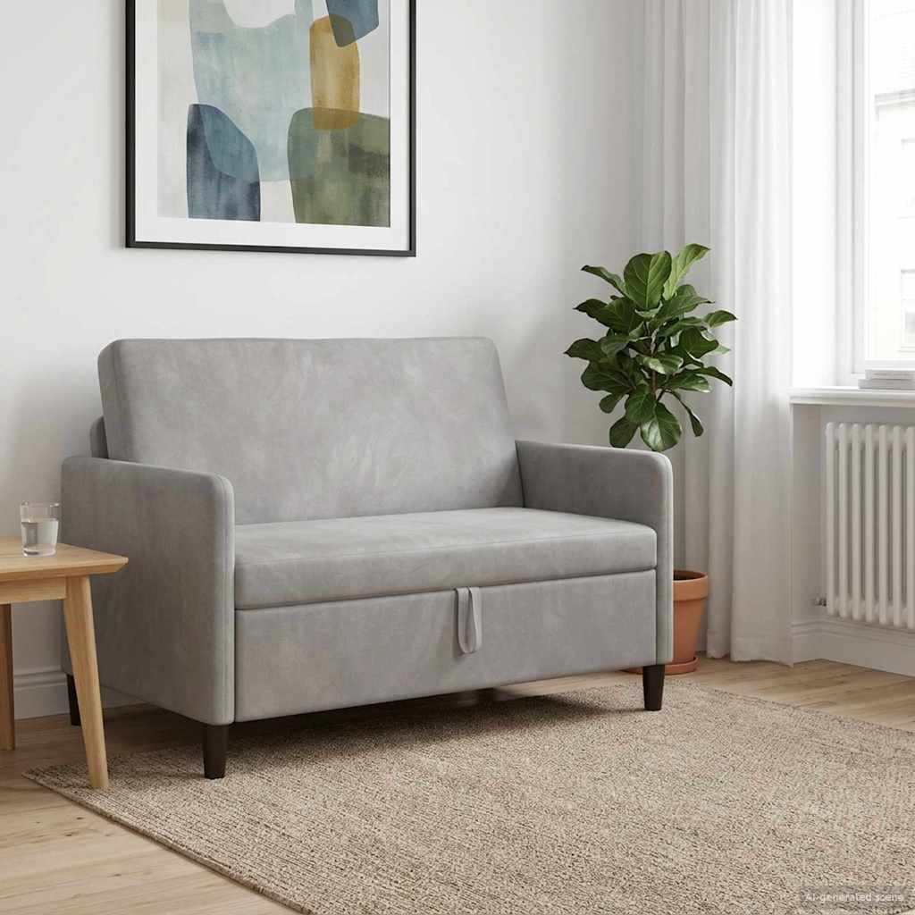 Tárolós Kanapé Világosszürke 122 x 78 x 87 cm Poliészter