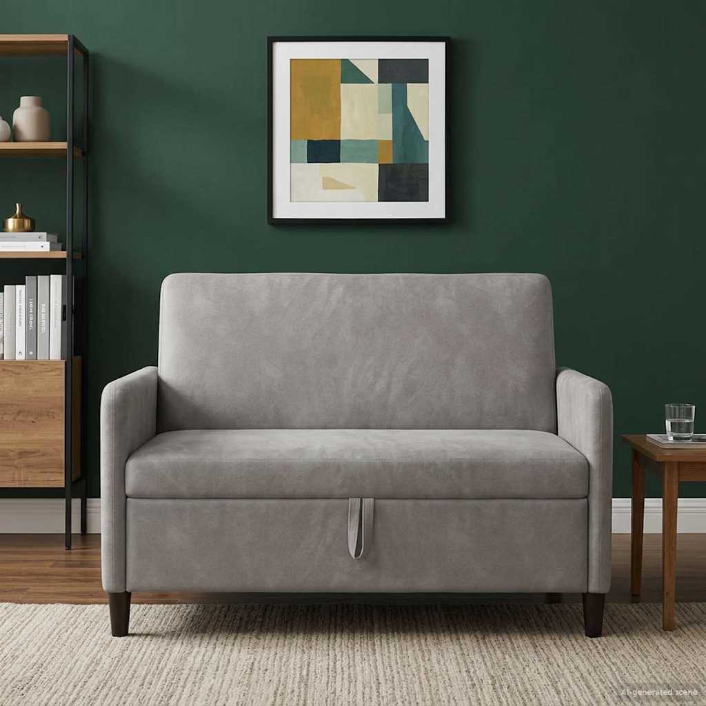 Tárolós Kanapé Világosszürke 122 x 78 x 87 cm Poliészter