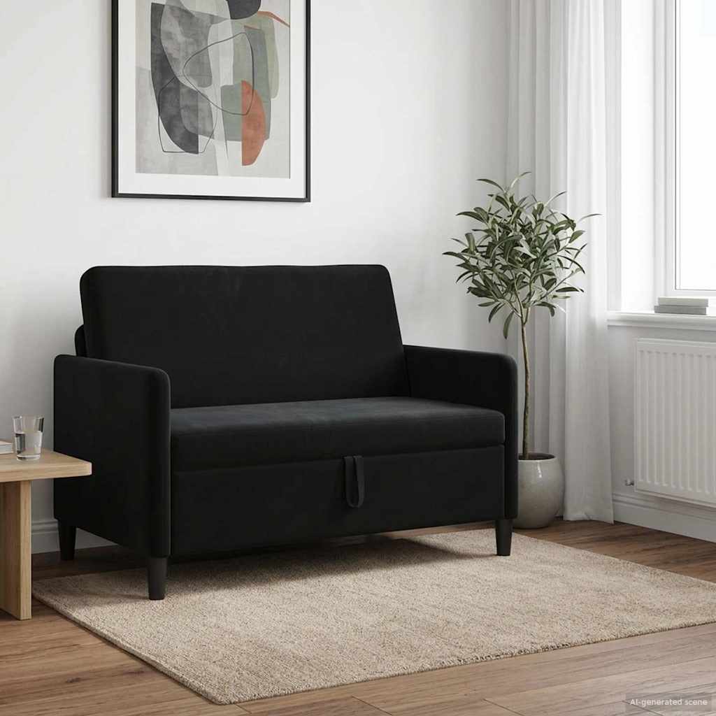 Tárolós Kanapé Fekete 122 x 78 x 87 cm Poliészter