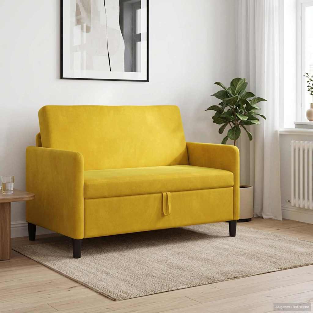Tárolós Kanapé Sárga 122 x 78 x 87 cm Poliészter