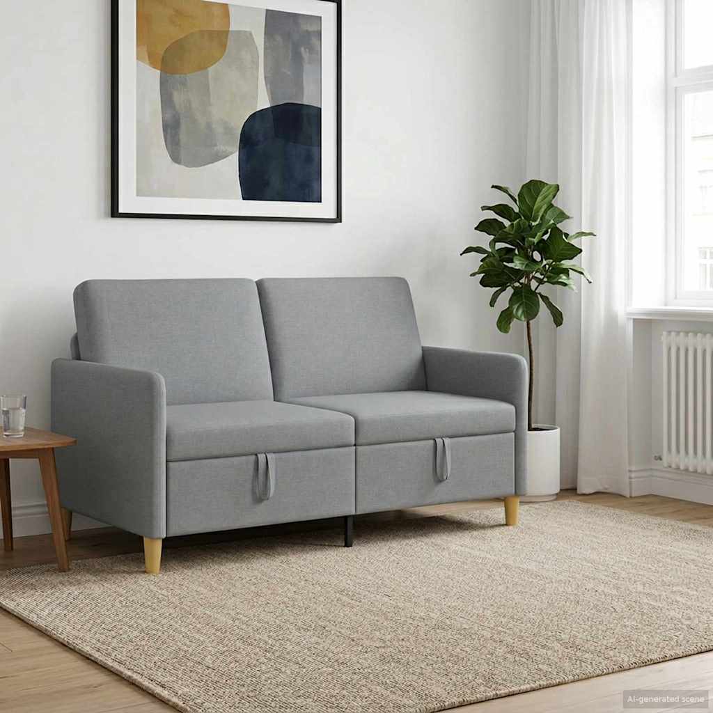Tárolós Kanapé Világosszürke 152 x 78 x 87 cm Poliészter