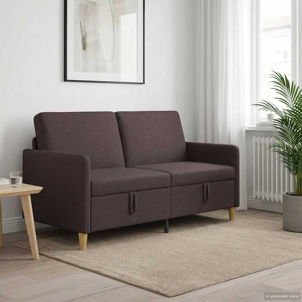 Tárolós Kanapé Sötét Barna 152 x 78 x 87 cm Poliészter