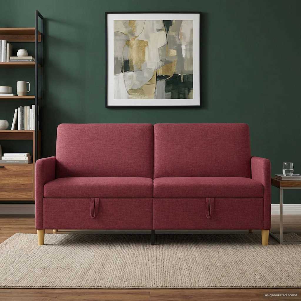 Tárolós Kanapé Bordó 172 x 78 x 87 cm Poliészter
