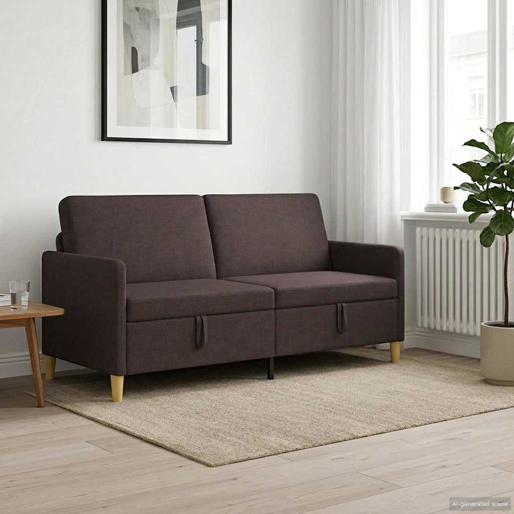 Tárolós Kanapé Sötét Barna 172 x 78 x 87 cm Poliészter