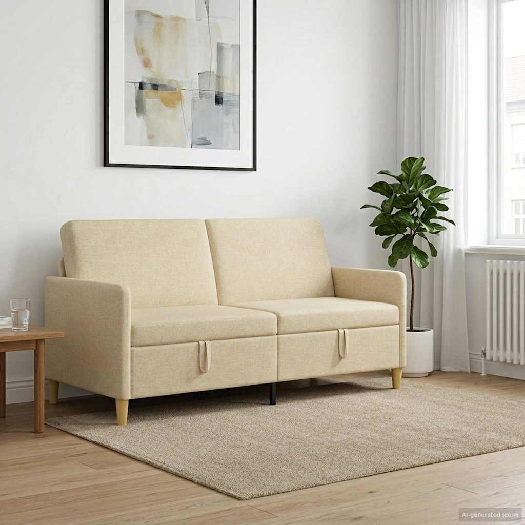 Tárolós Kanapé Krémszínű 172 x 78 x 87 cm Poliészter