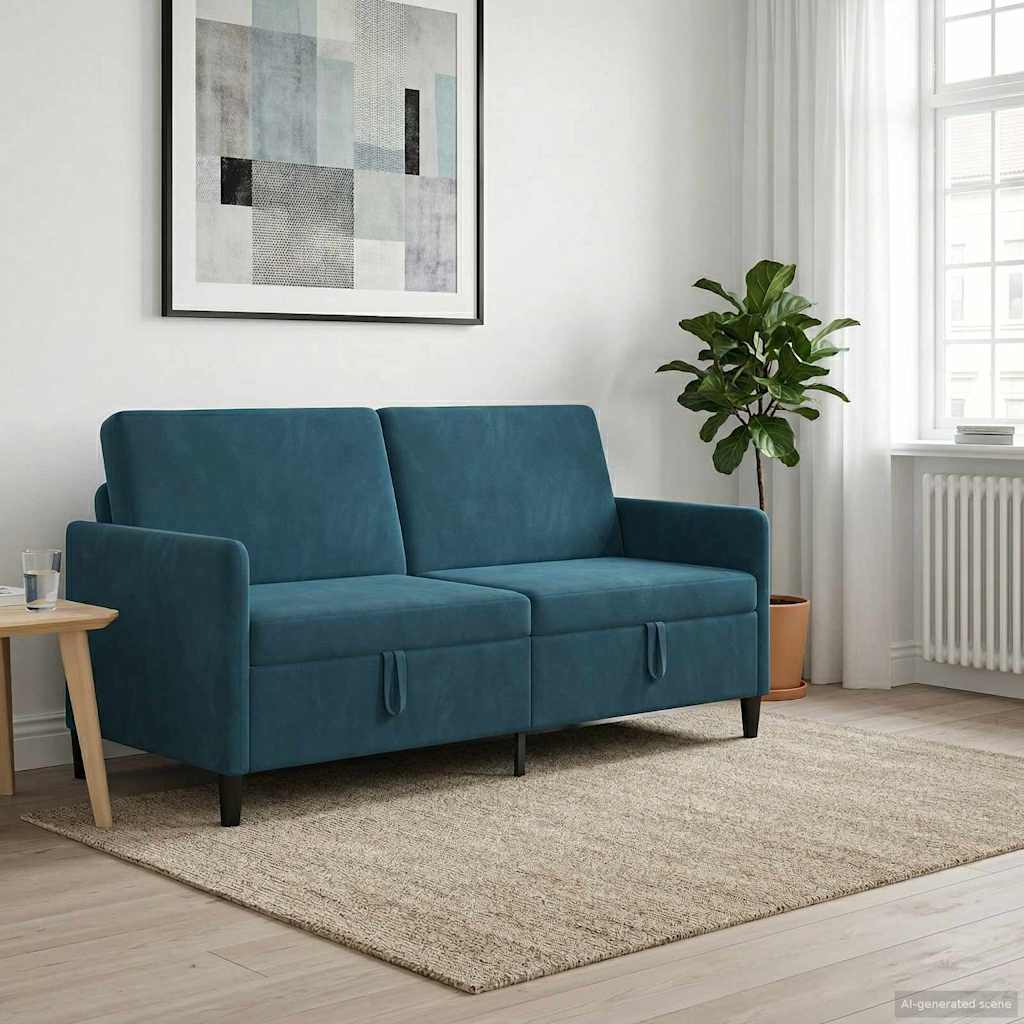Tárolós Kanapé Kék 172 x 78 x 87 cm Poliészter