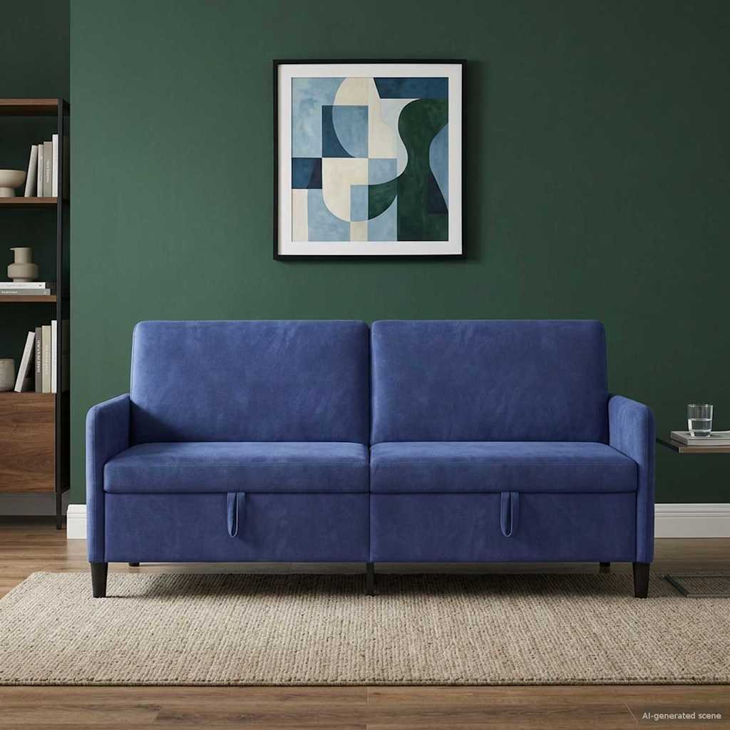 Tárolós Kanapé Rendőrségi kék 192 x 78 x 87 cm Poliészter