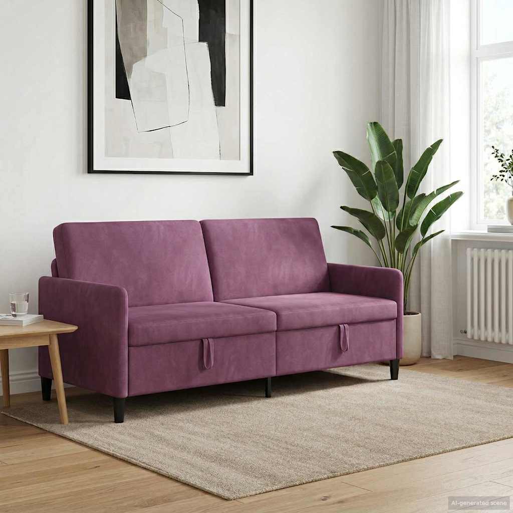 Tárolós Kanapé Lila 192 x 78 x 87 cm Poliészter