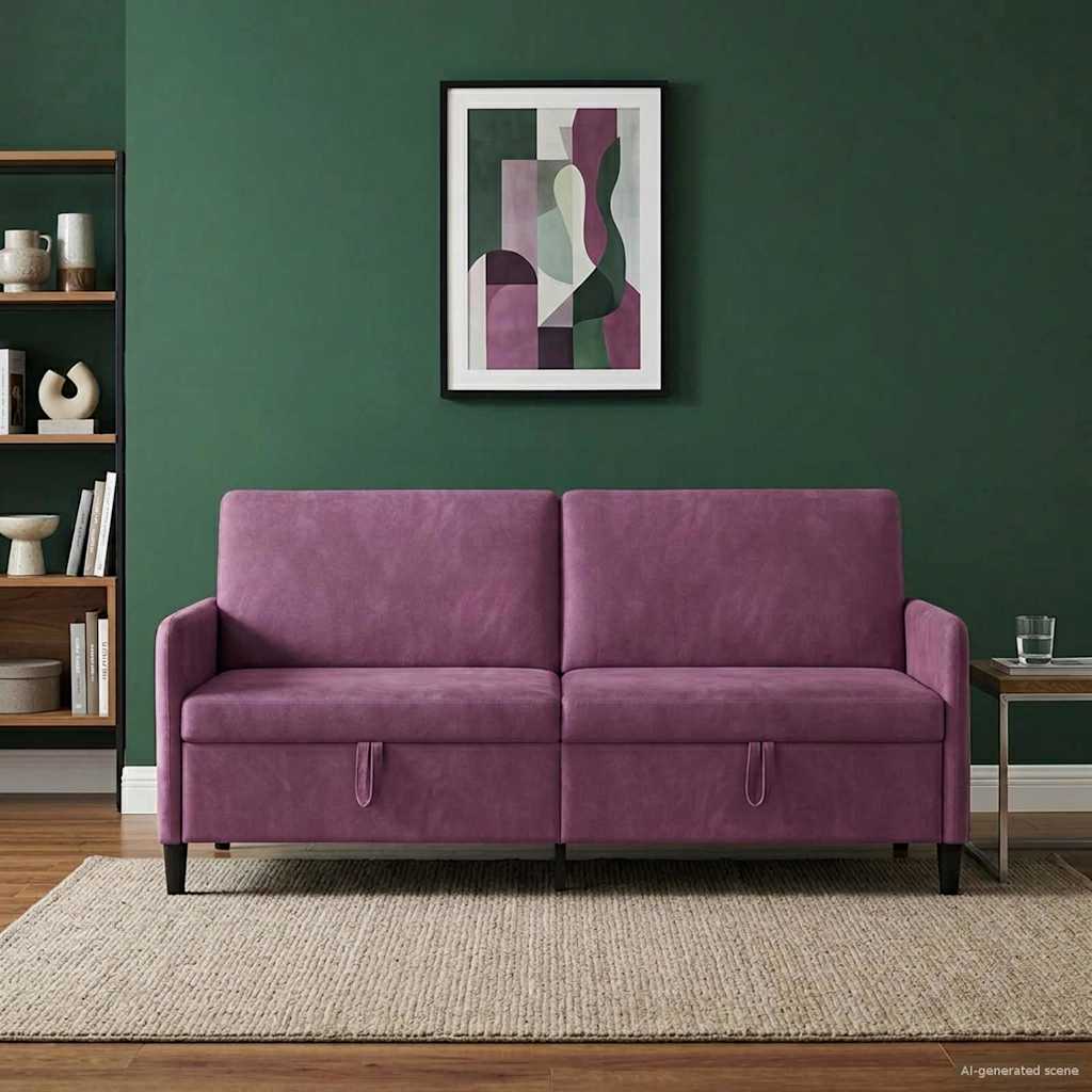 Tárolós Kanapé Lila 192 x 78 x 87 cm Poliészter