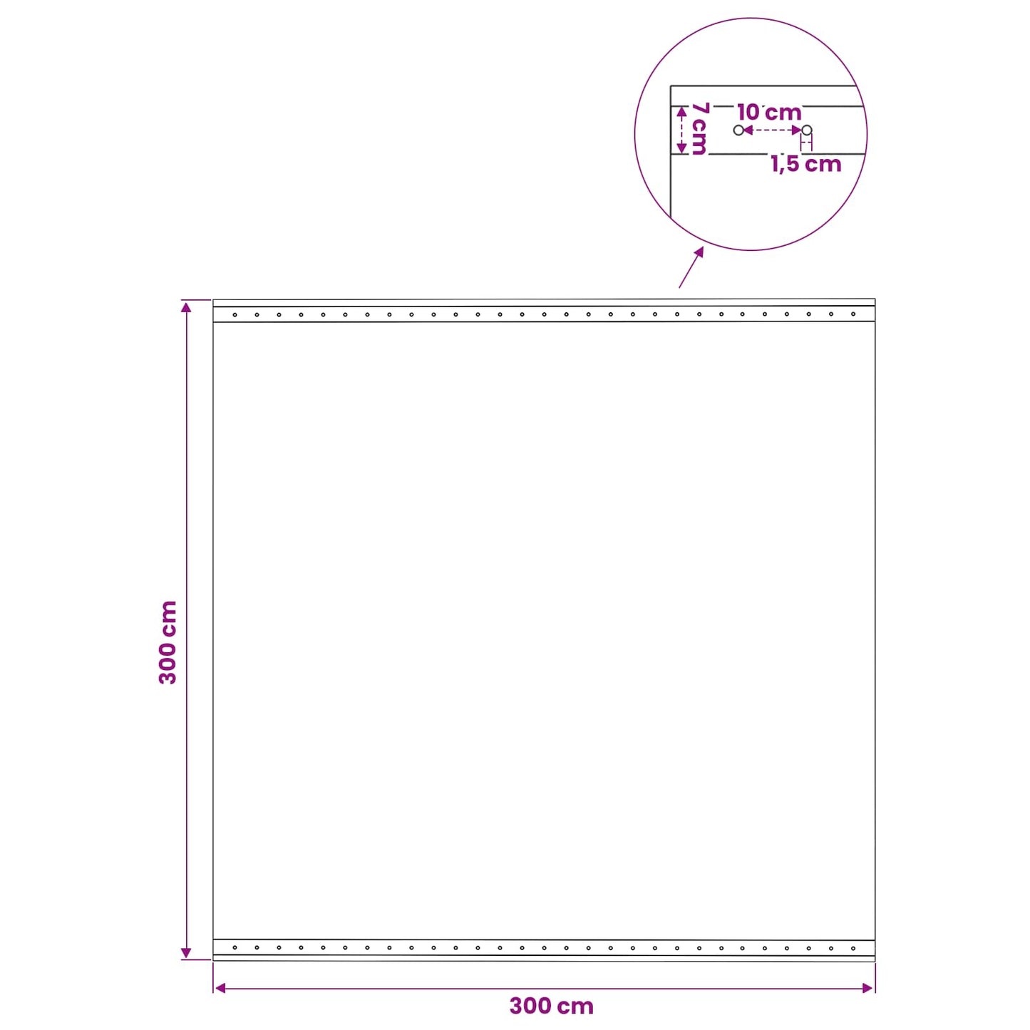 Ponyva fémfülekkel 2 db Zöld 3 x 3 m 260 gsm PE