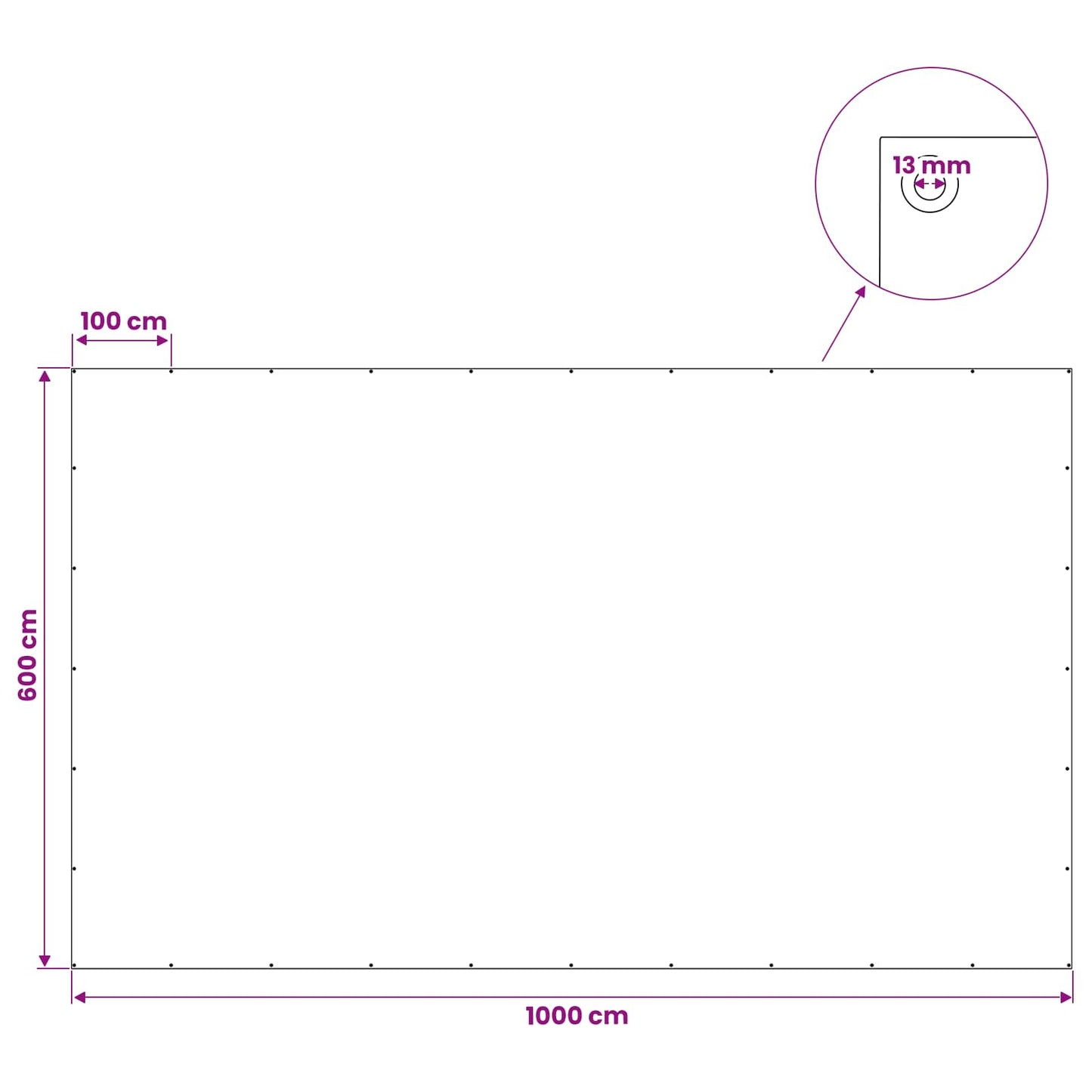 Ponyva fémfülekkel Világosszürke 6 x 10 m 90 gsm PE