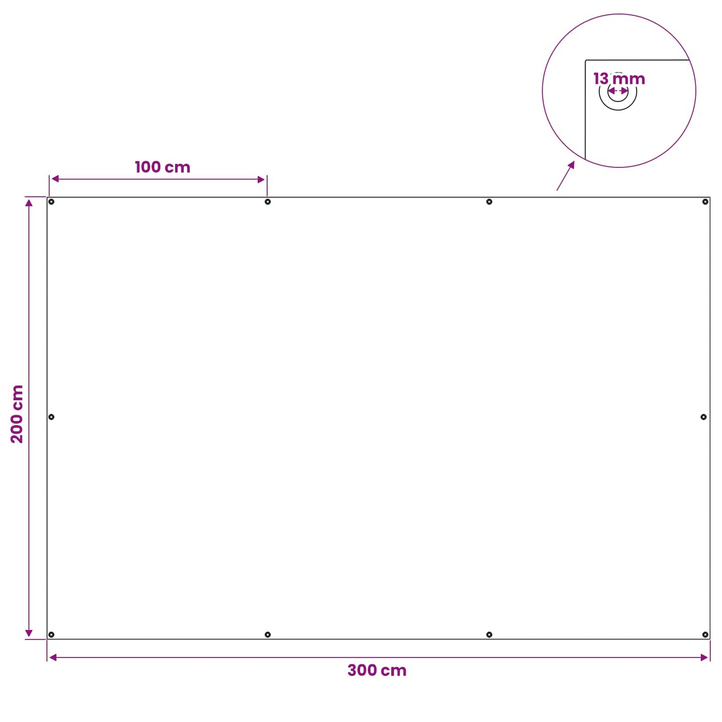 Ponyva fémfülekkel Zöld 2 x 3 m 90 gsm PE