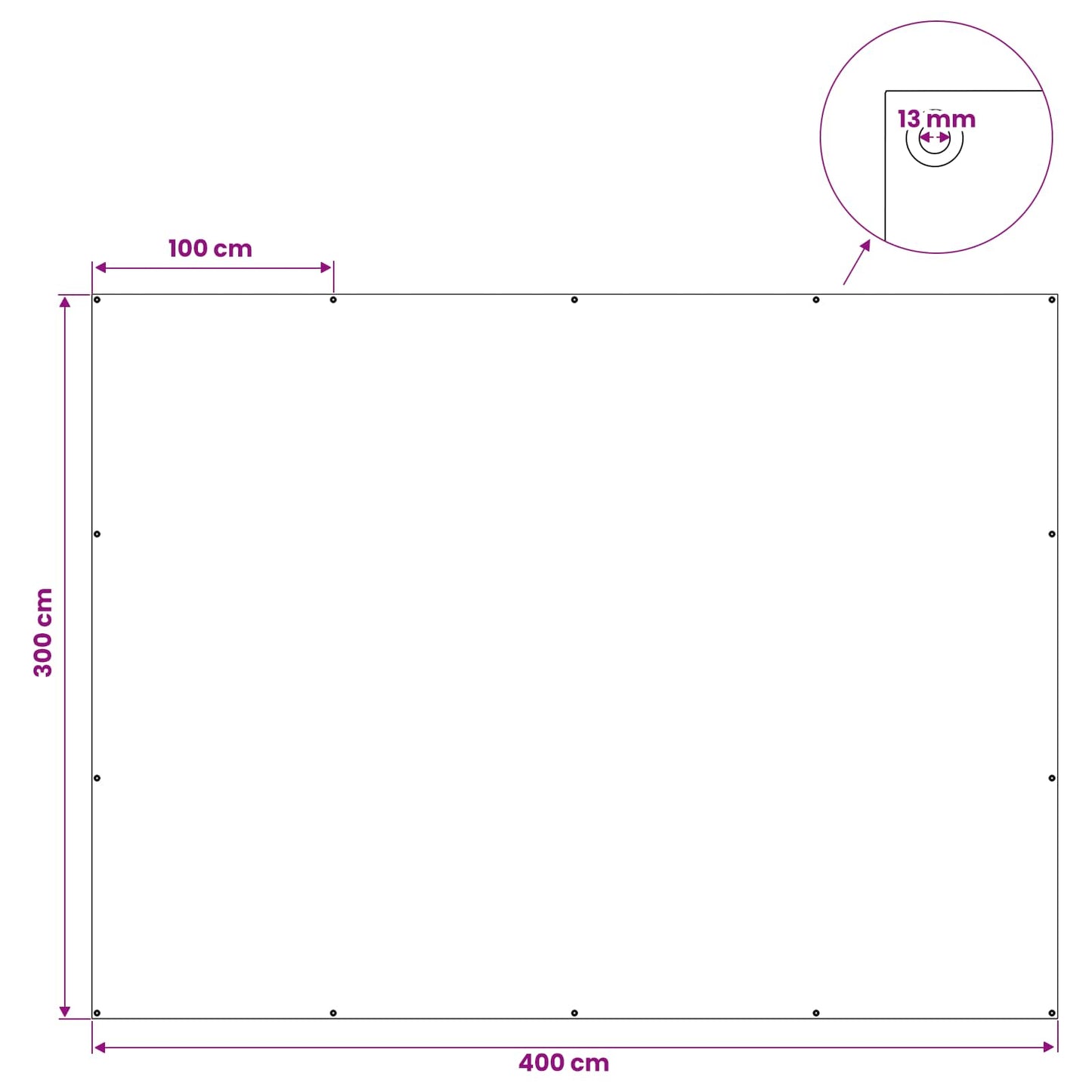 Ponyva fémfülekkel Antracit szürke 3 x 4 m 90 gsm PE