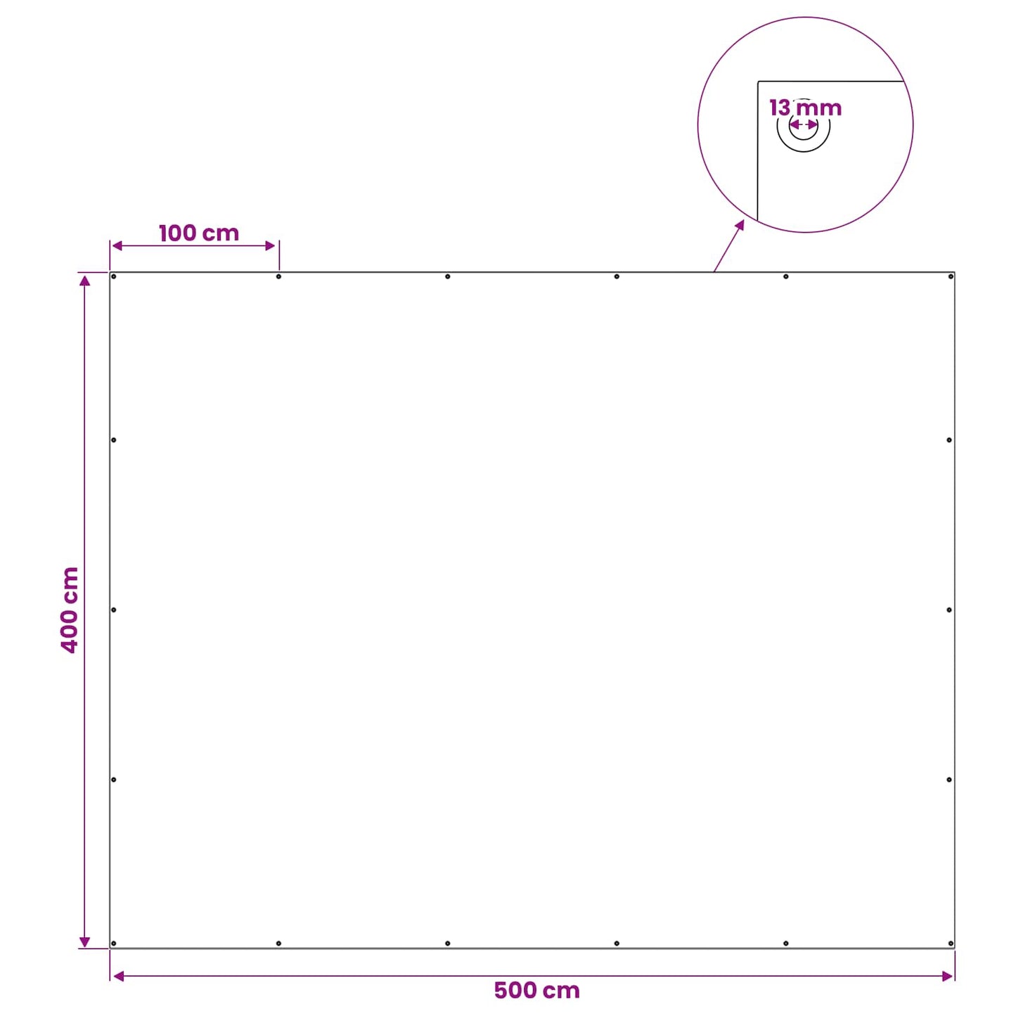 Ponyva fémfülekkel Antracit szürke 4 x 5 m 90 gsm PE