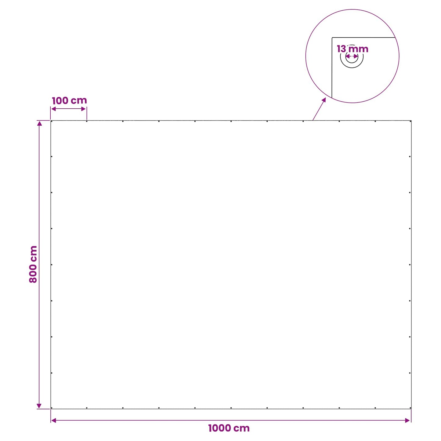 Ponyva fémfülekkel Kék 8 x 10 m 180 gsm PE