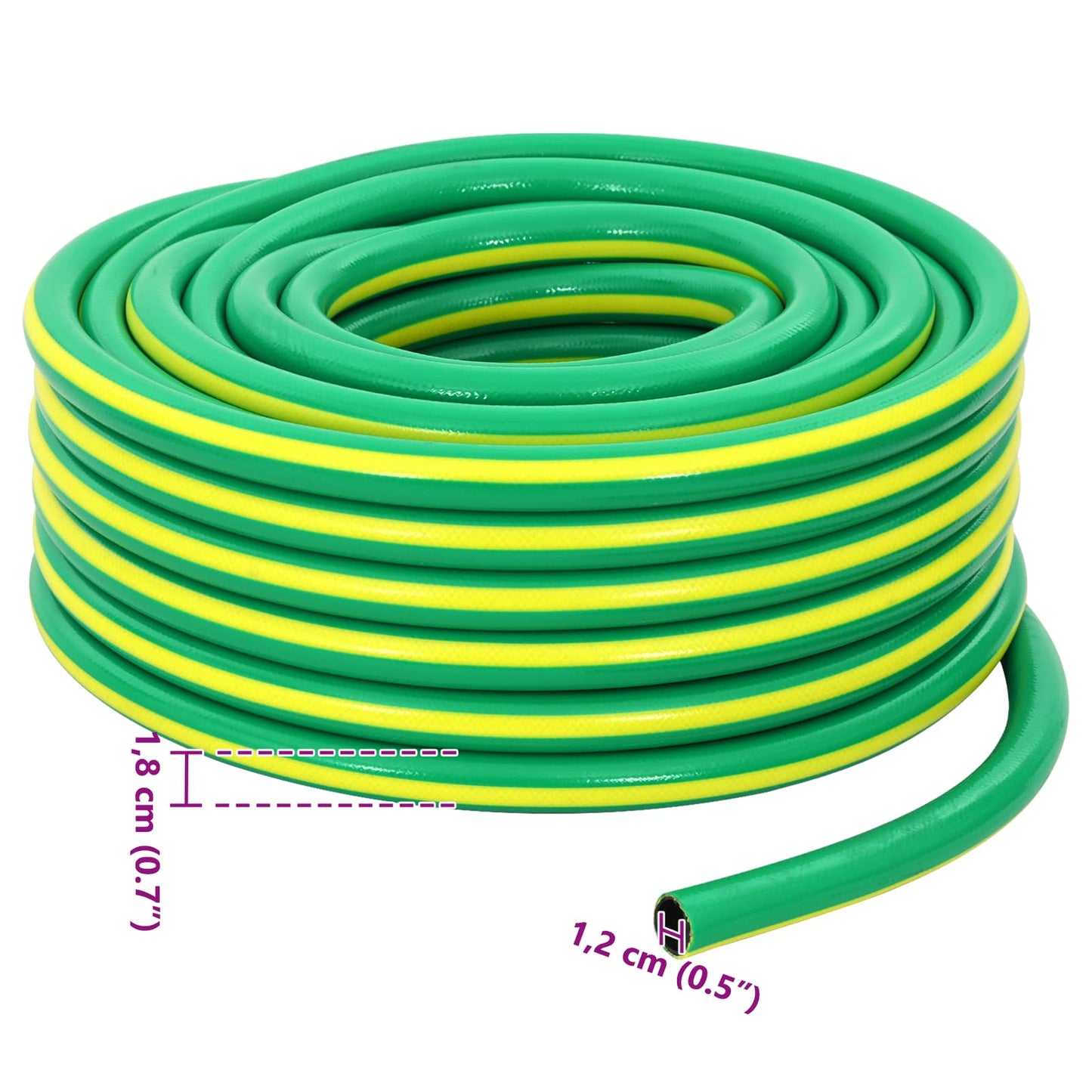 Kerticső 5-Lépcsős Zöld és Sárga 1 / 2'' 30 m PVC