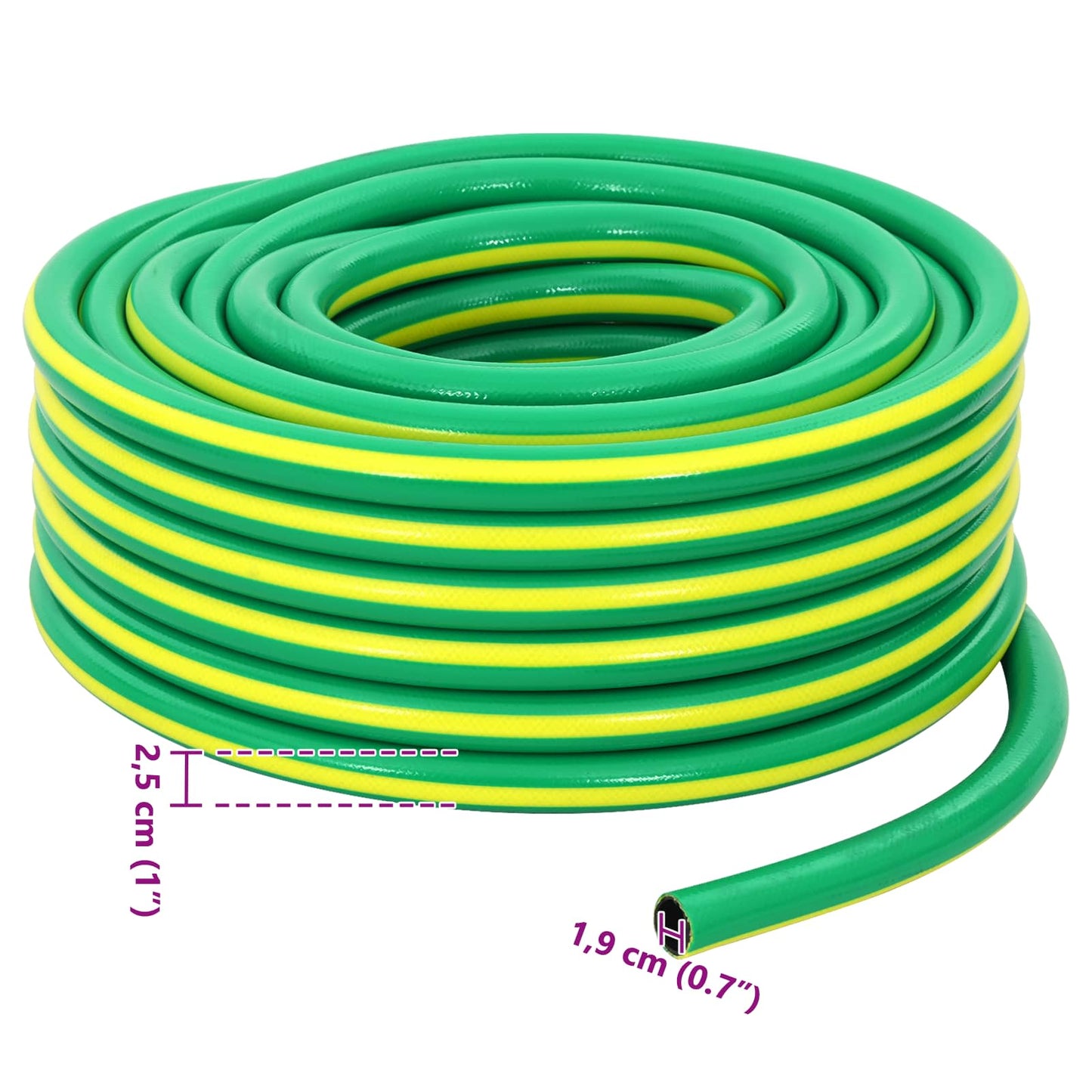 Kerticső 5-Lépcsős Zöld és Sárga 3 / 4'' 100 m PVC