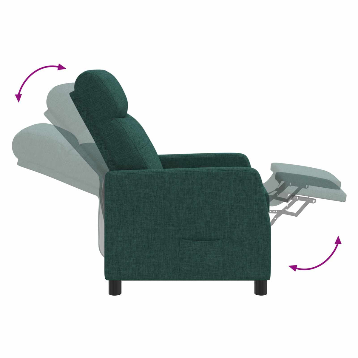 Masszázs Fotel Sötétzöld Szövet