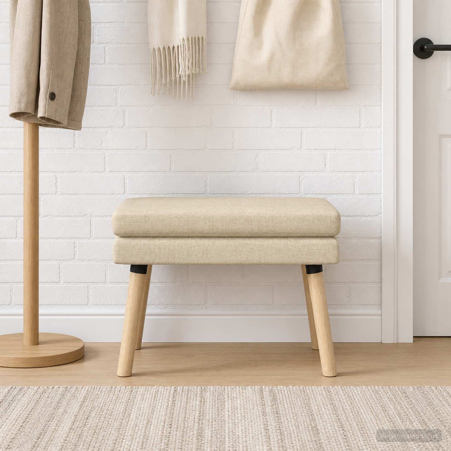 Kéttagú pad Krémszínű 60 x 40 x 46 cm Szövet