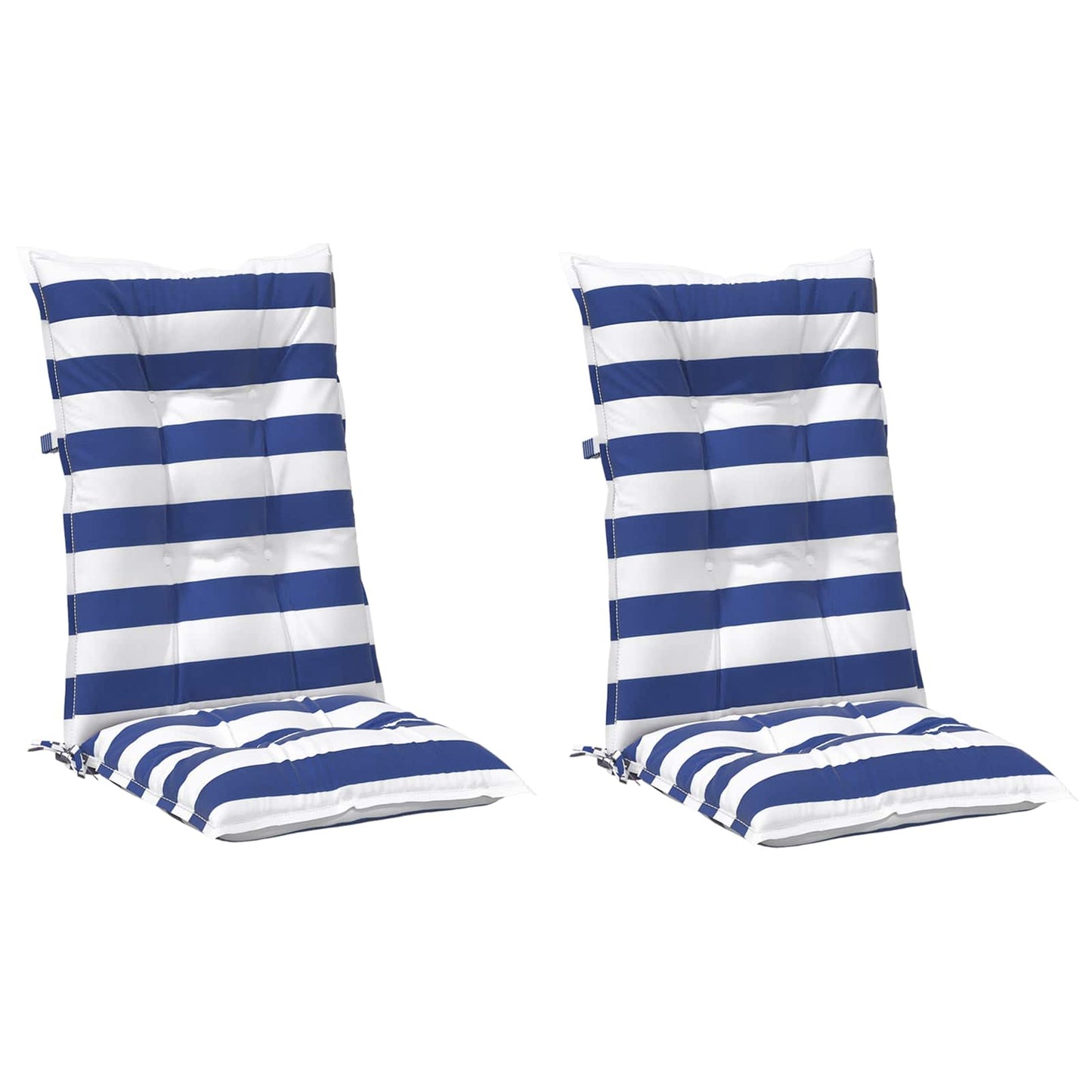 Kültéri párna 2 pcs Kék és Fehér 120 x 50 x 7 cm Szövet
