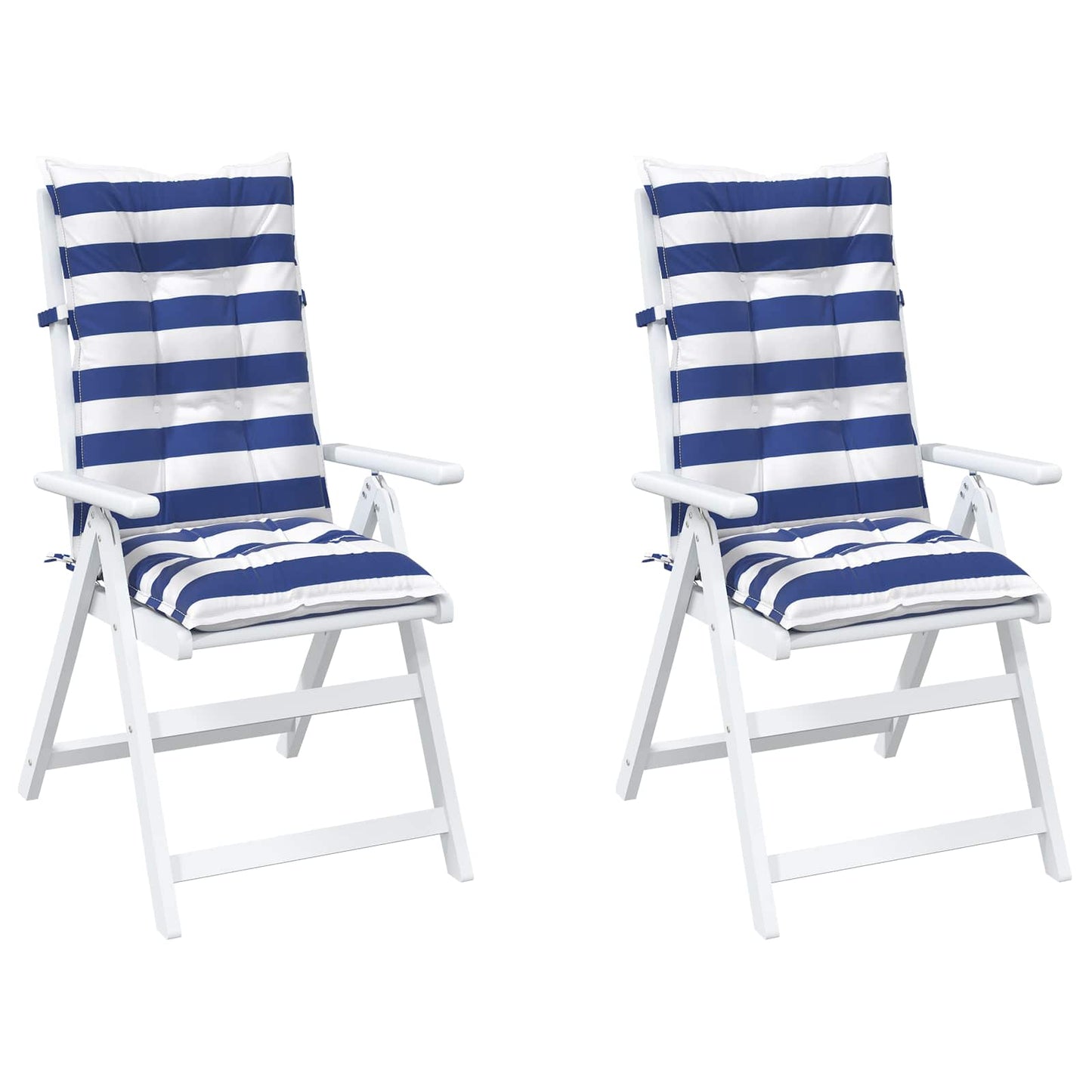 Kültéri párna 2 pcs Kék és Fehér 120 x 50 x 7 cm Szövet