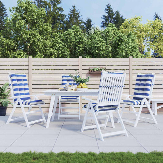 Kültéri párna 4 pcs Kék és Fehér 120 x 50 x 7 cm Szövet