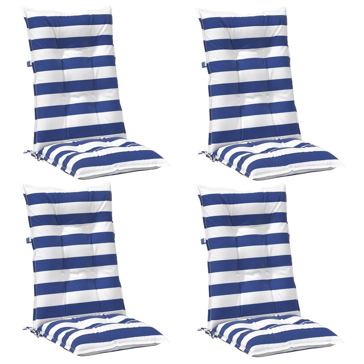 Kültéri párna 4 pcs Kék és Fehér 120 x 50 x 7 cm Szövet