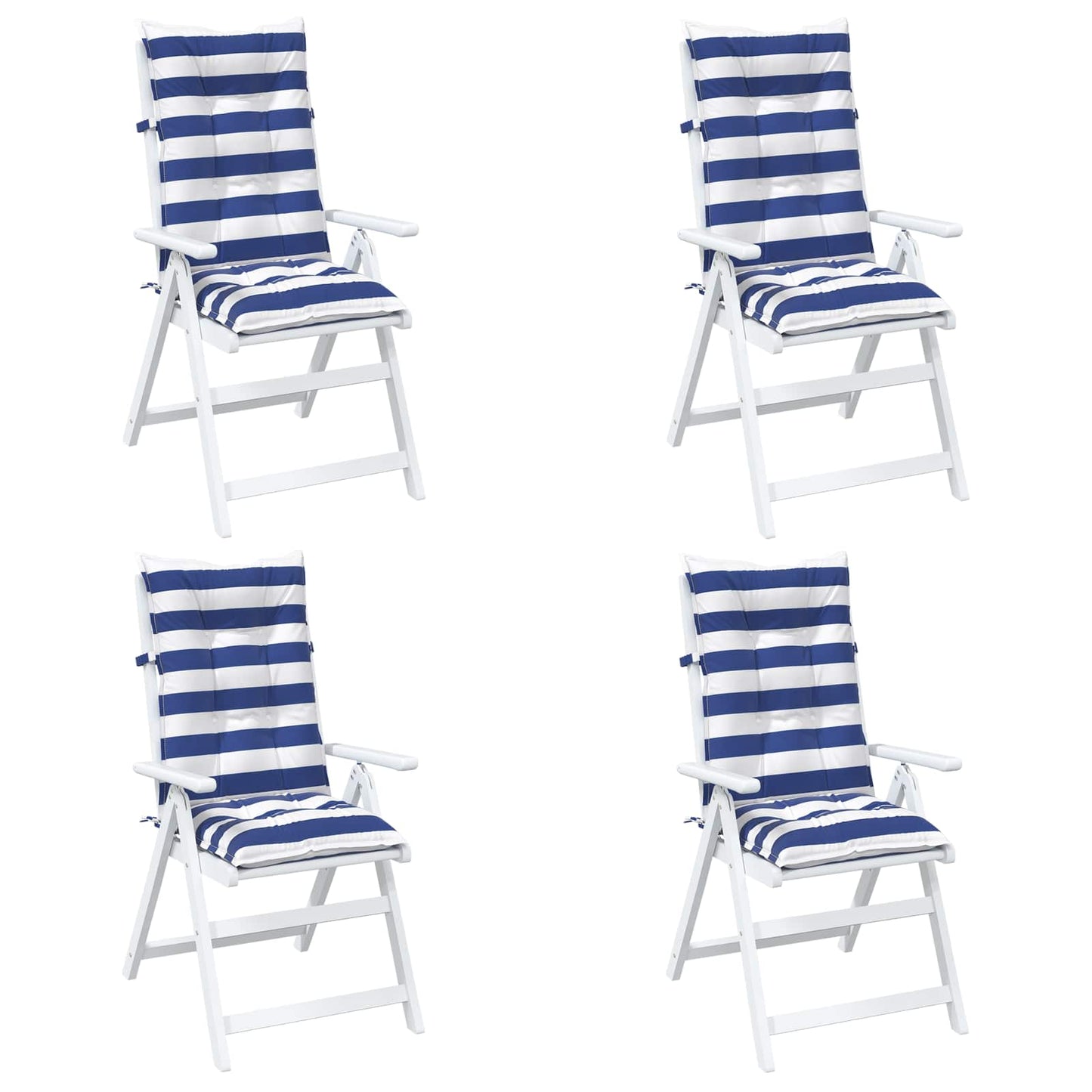 Kültéri párna 4 pcs Kék és Fehér 120 x 50 x 7 cm Szövet