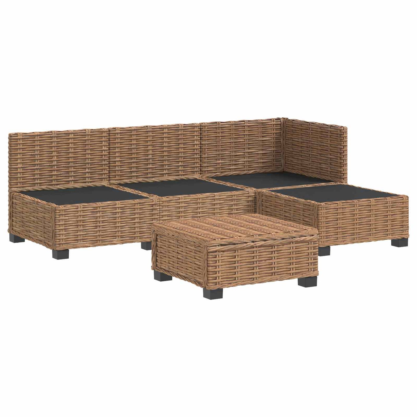 5 db Rattan Kerti Bútor Készlet Párnákkal GENDT Természetes