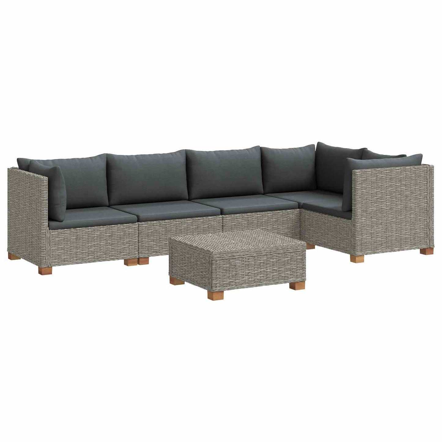 6 db Rattan Lounge Szett Párnákkal GENDT Természetes Rátta