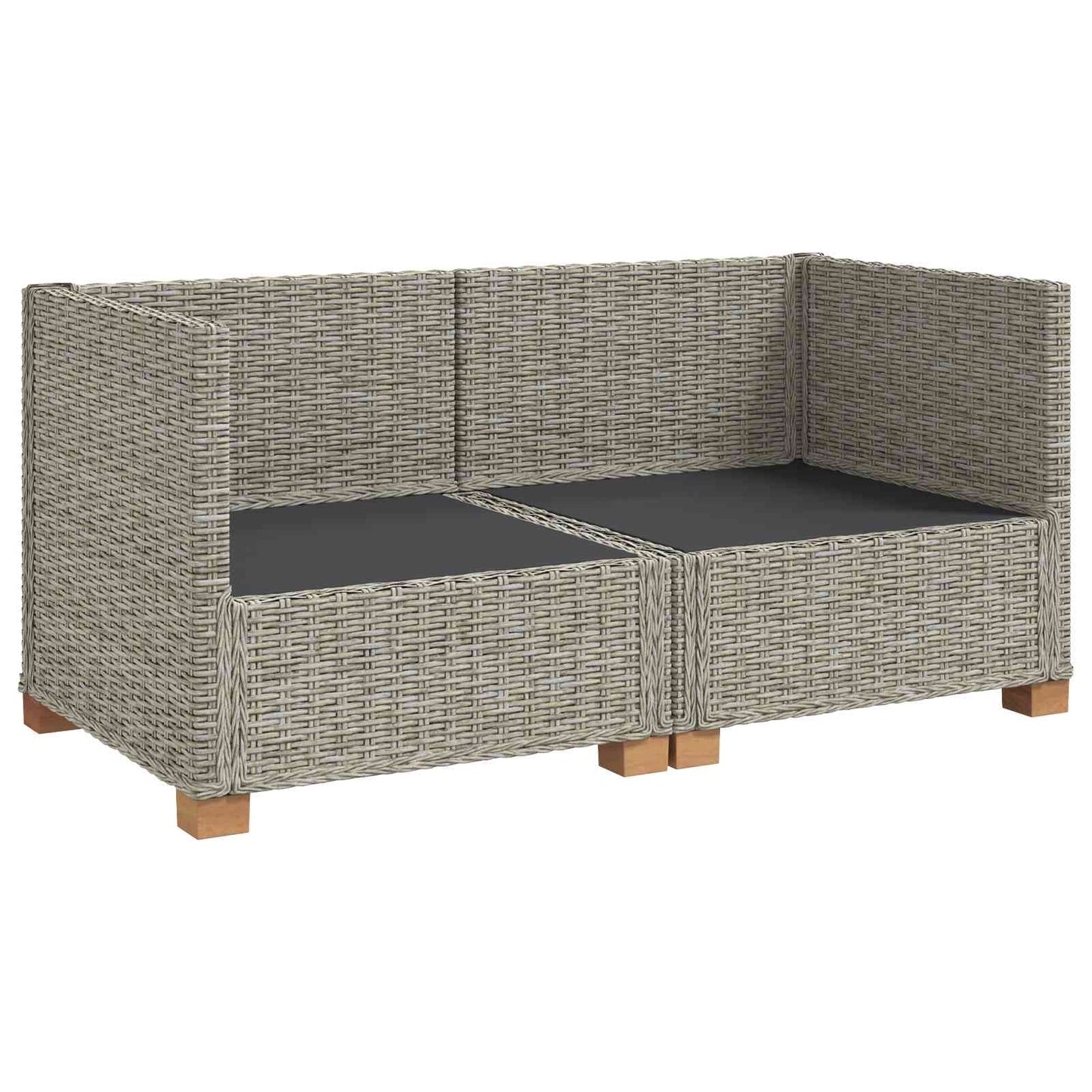 2 db Rattan Kerti Bútor Készlet Párnákkal GENDT Kubu Szürke