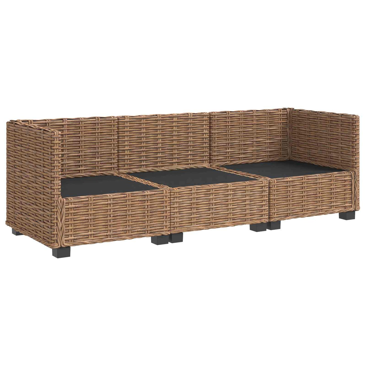 3 db Rattan Kerti Bútor Készlet Párnákkal GENDT Természetes