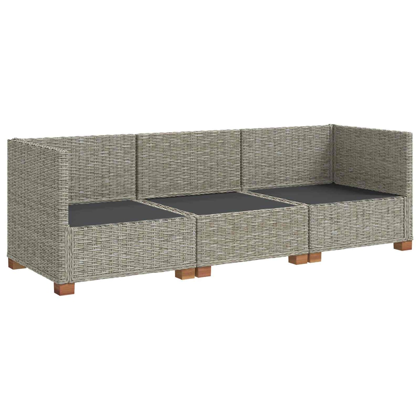 3 db Rattan Kerti Bútor Készlet Párnákkal GENDT Kubu Szürke