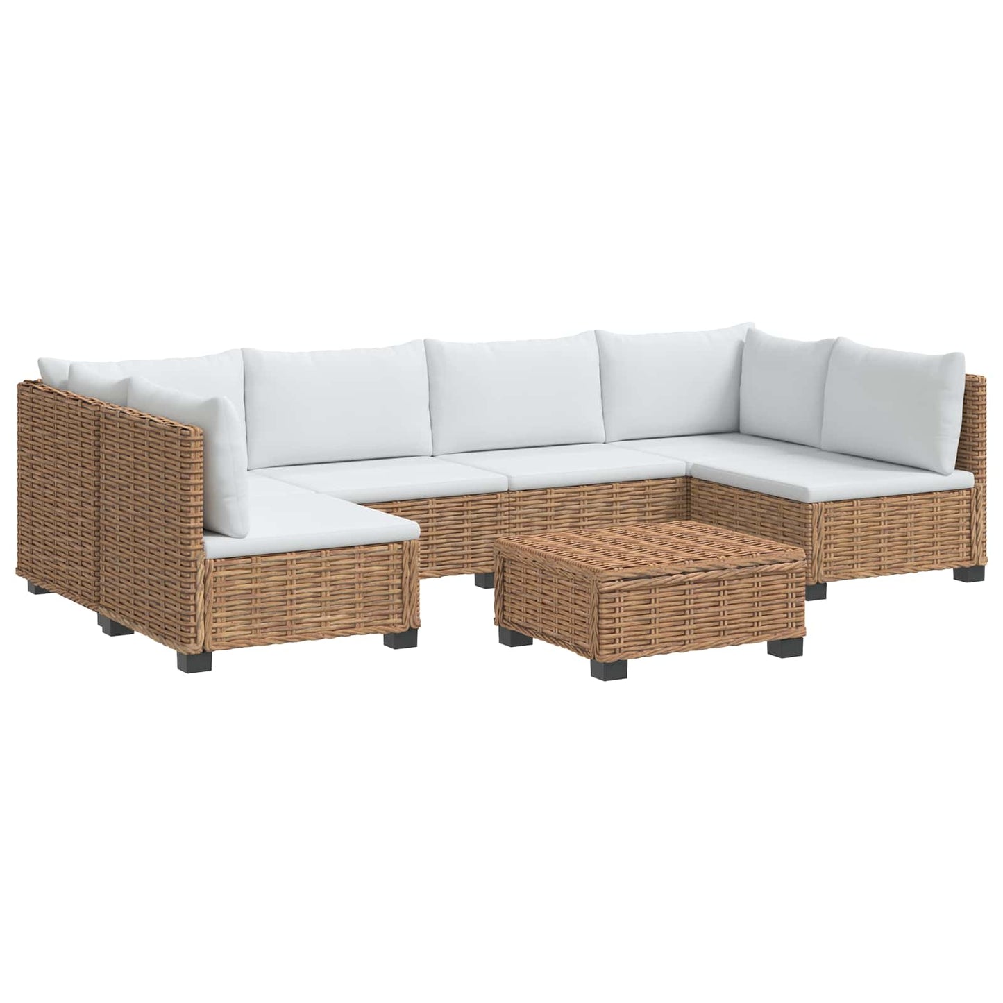 7 db Rattan Lounge Szett Párnákkal GENDT Természetes Rátta