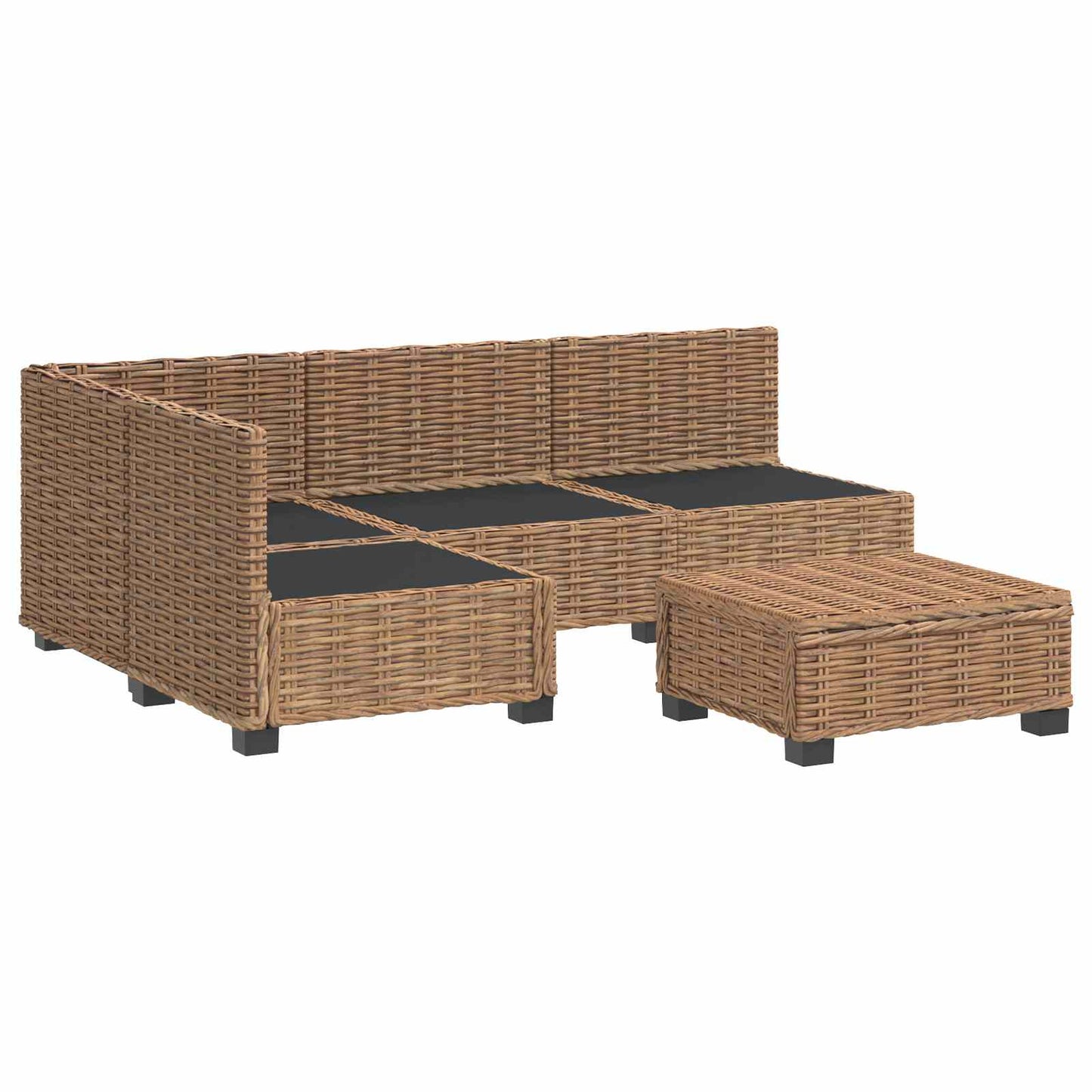 5 db Rattan Kerti Bútor Készlet Párnákkal GENDT Természetes