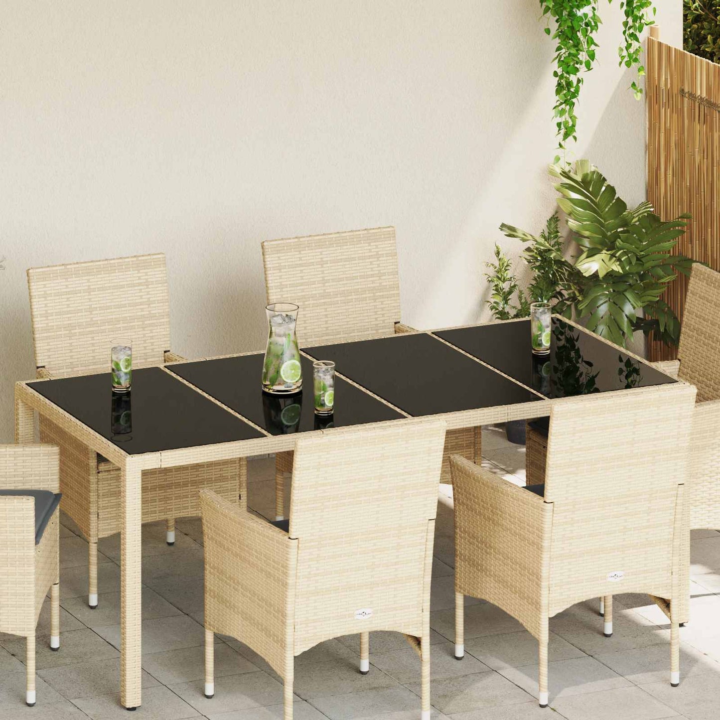 Asztallap 4 pcs Fekete Üveg