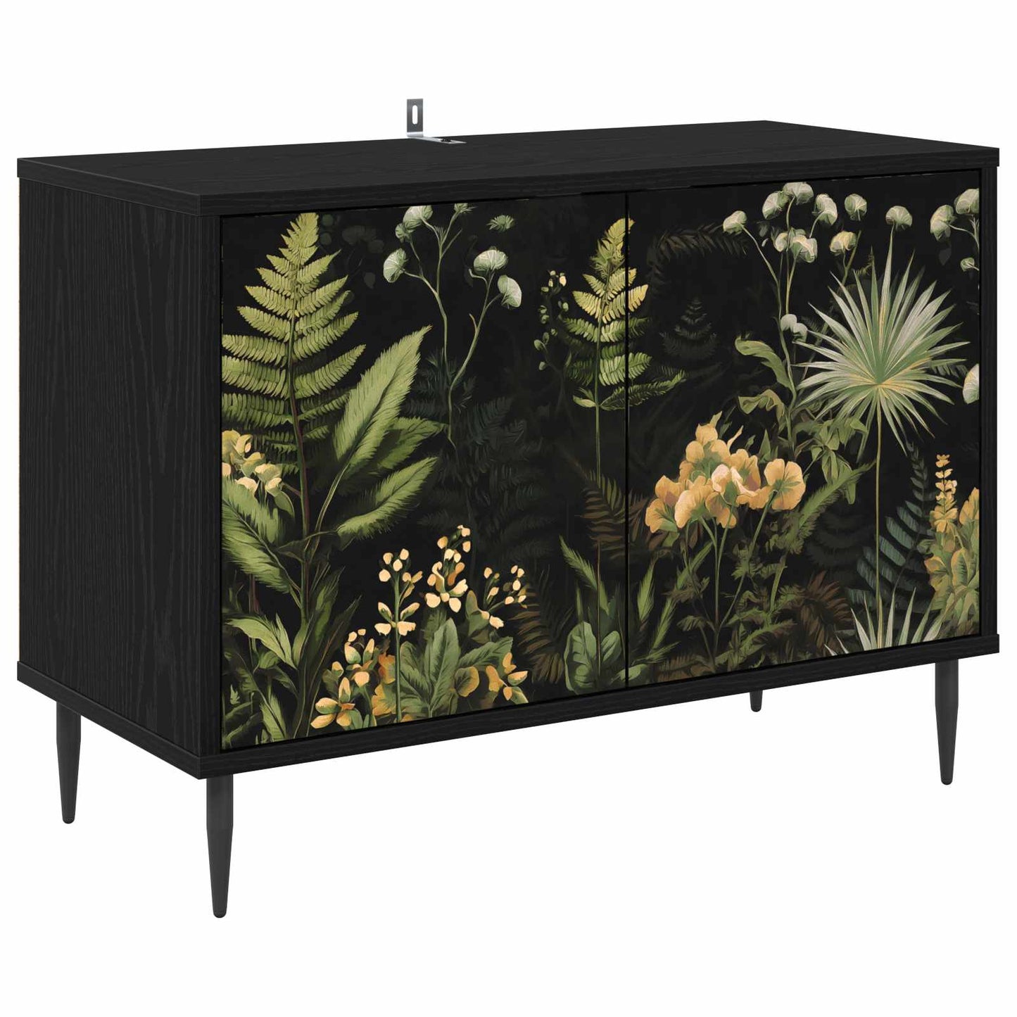 TV szekrény RHENEN 69 x 33 x 50,5 cm Fekete Tölgy Szerelt Fa