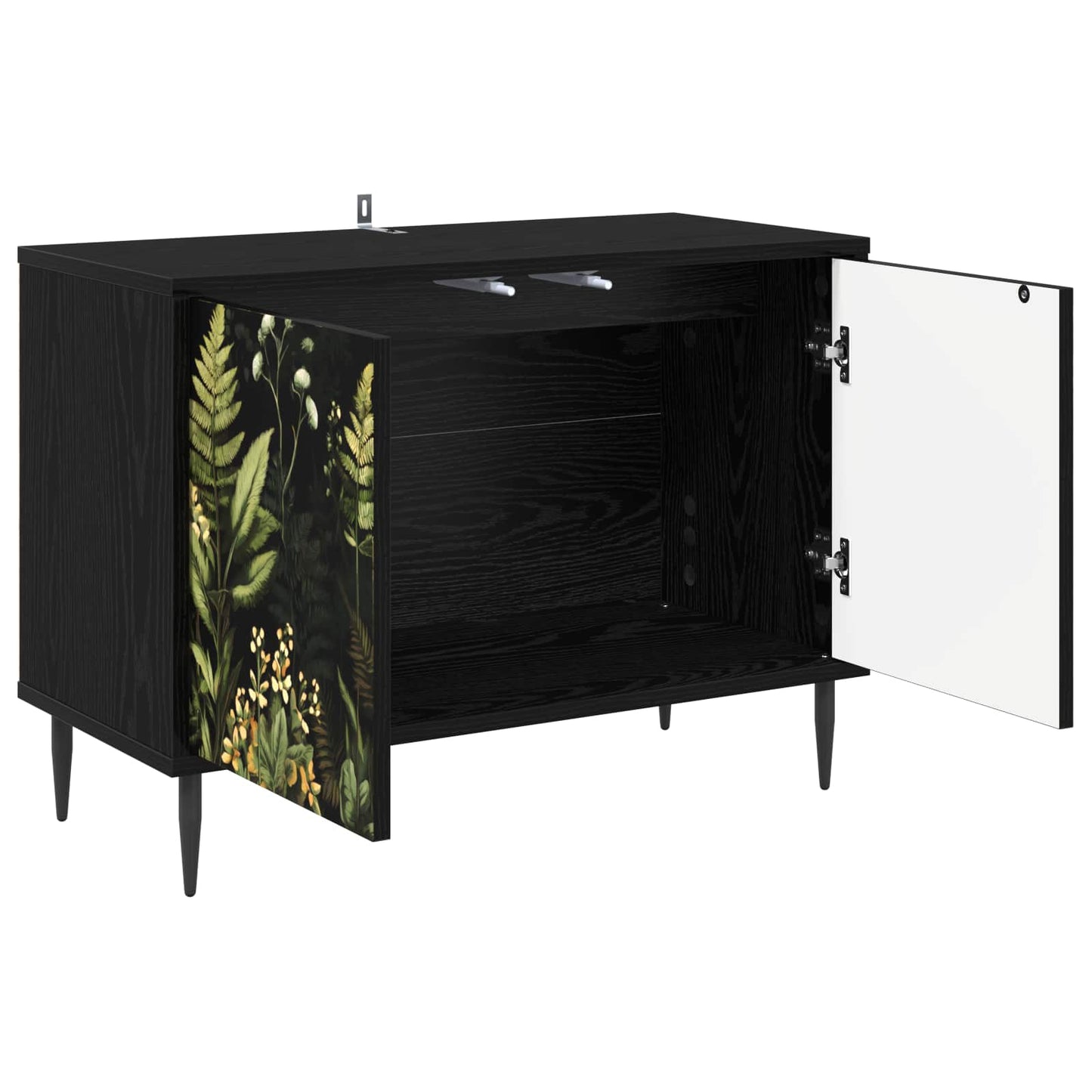 TV szekrény RHENEN 69 x 33 x 50,5 cm Fekete Tölgy Szerelt Fa