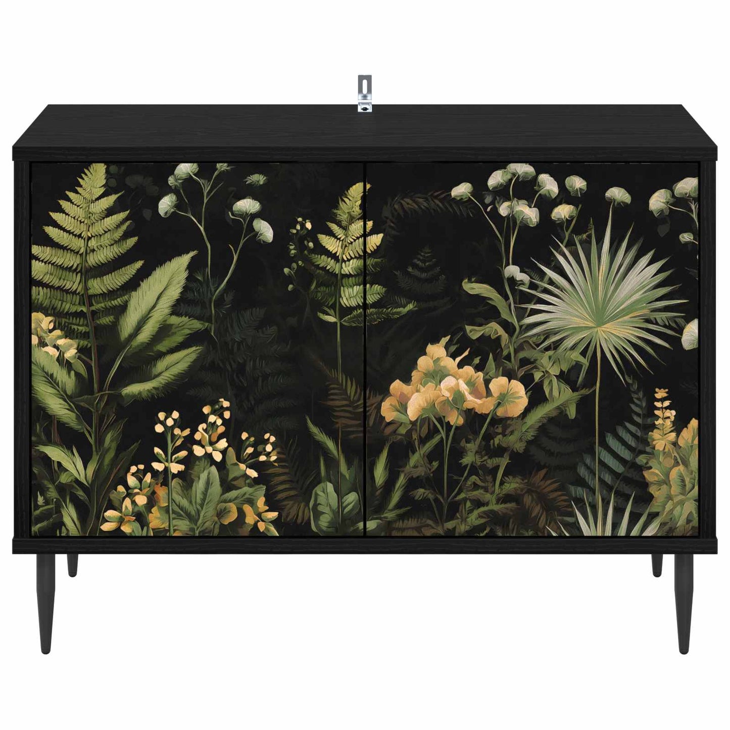 TV szekrény RHENEN 69 x 33 x 50,5 cm Fekete Tölgy Szerelt Fa