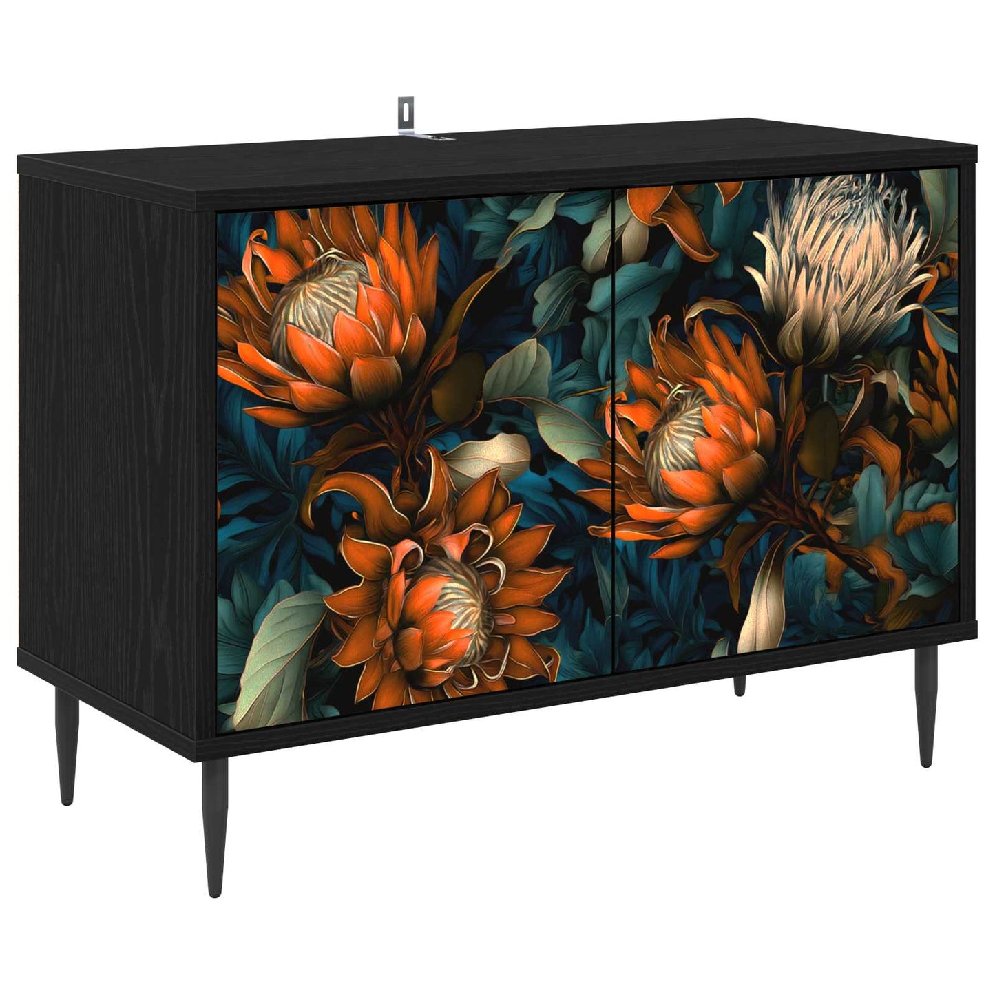 TV szekrény LOCHEM 69 x 33 x 50,5 cm Fekete Tölgy Szerelt Fa