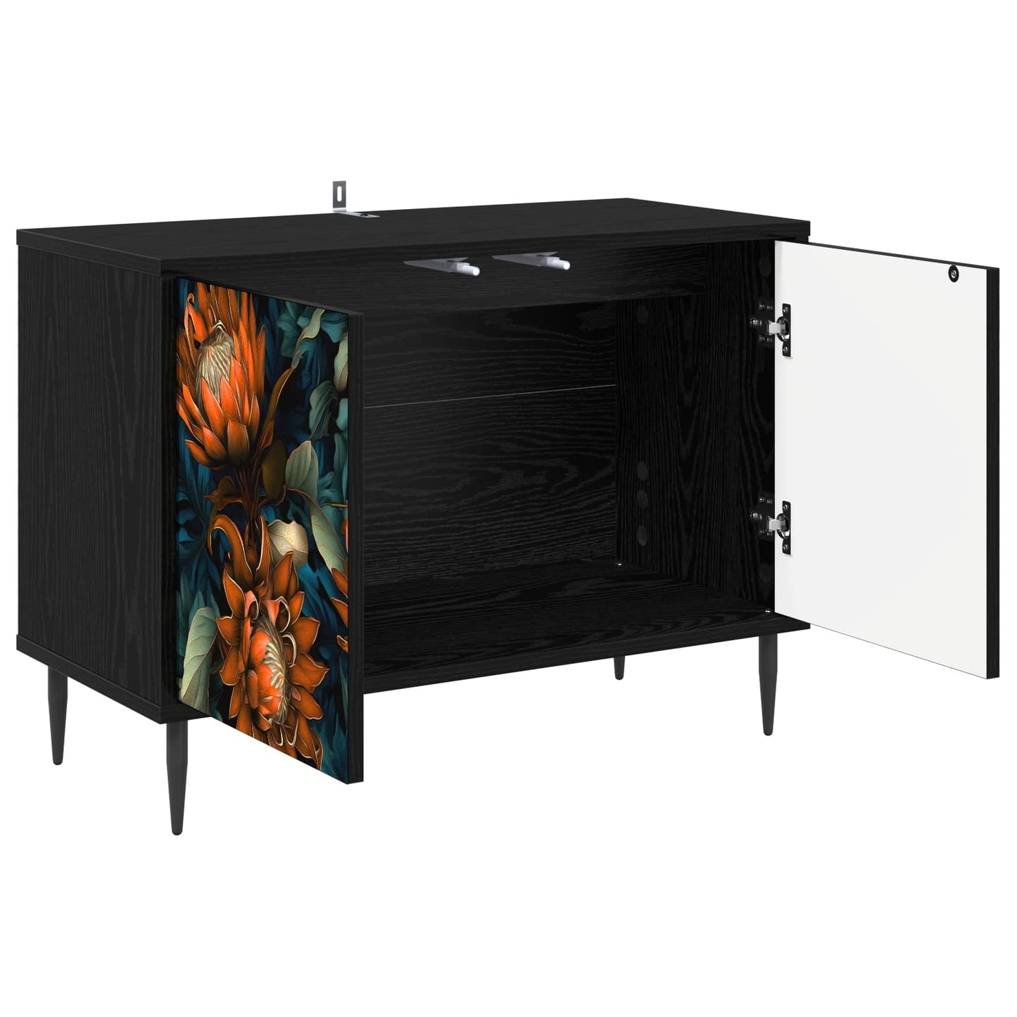 TV szekrény LOCHEM 69 x 33 x 50,5 cm Fekete Tölgy Szerelt Fa