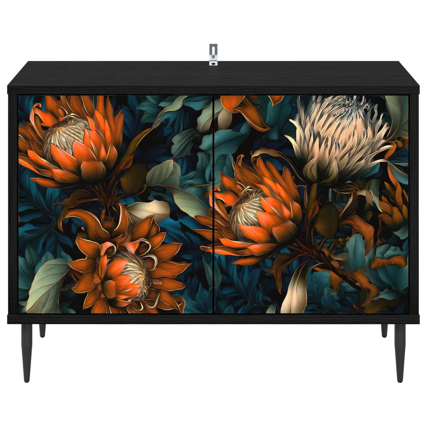 TV szekrény LOCHEM 69 x 33 x 50,5 cm Fekete Tölgy Szerelt Fa