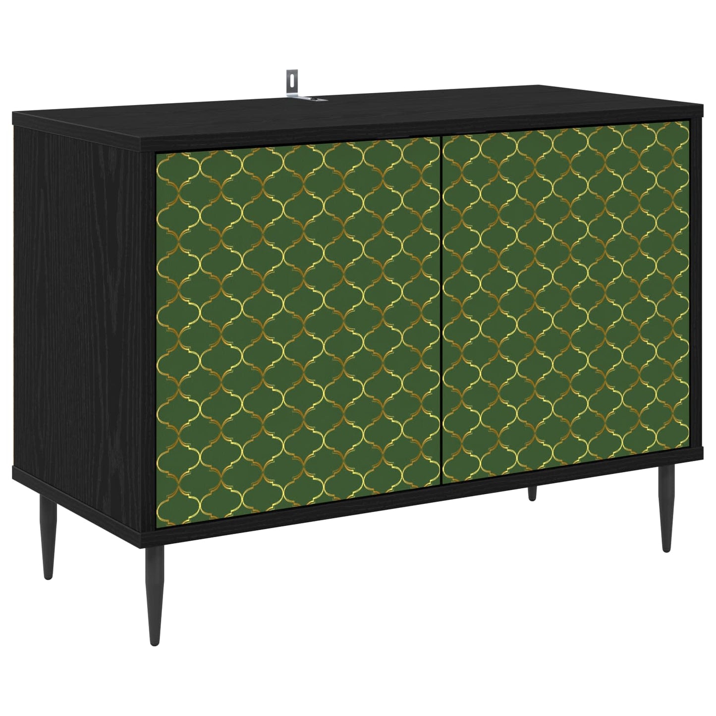 TV szekrény GELEEN 69 x 33 x 50,5 cm Fekete Tölgy Szerelt Fa