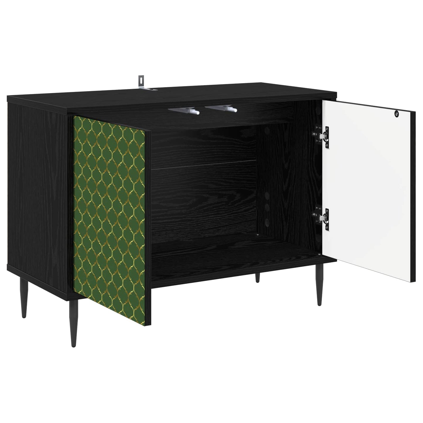 TV szekrény GELEEN 69 x 33 x 50,5 cm Fekete Tölgy Szerelt Fa
