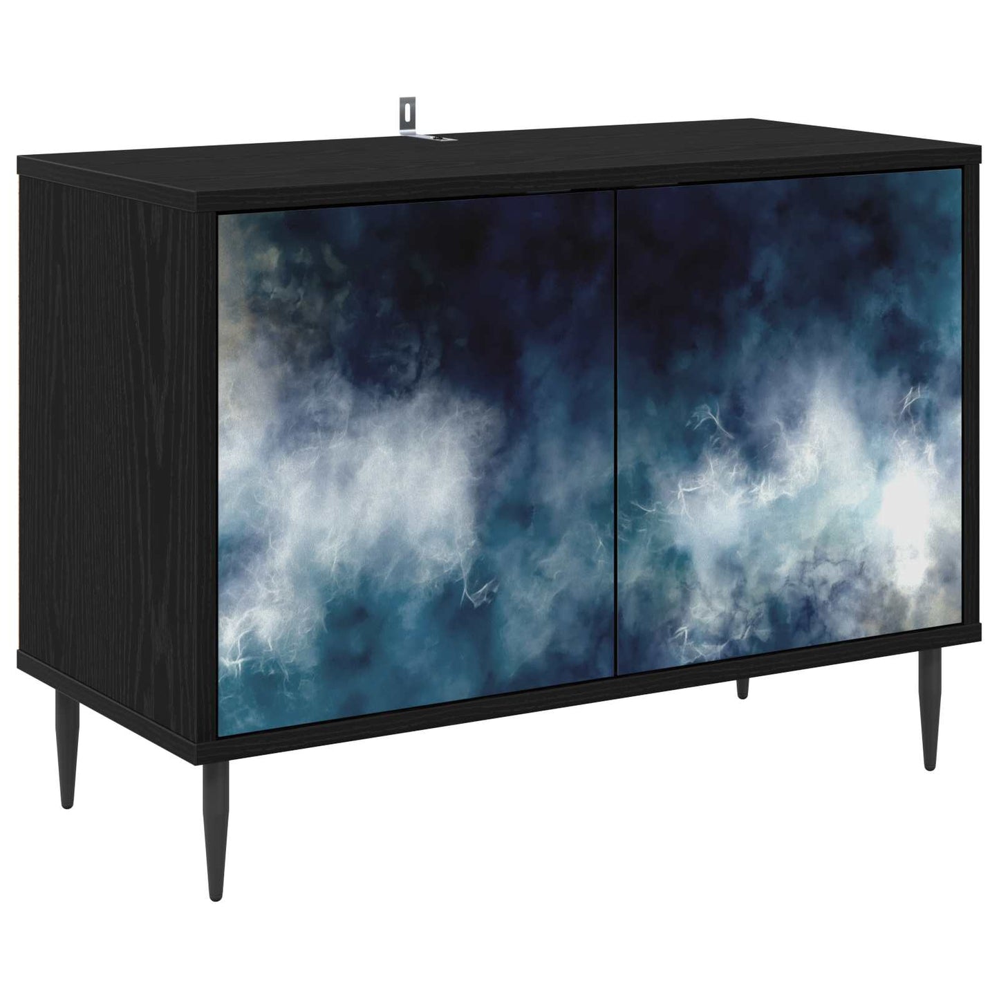 TV szekrény RAALTE 69 x 33 x 50,5 cm Fekete Tölgy Szerelt Fa